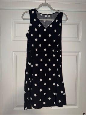 Old Navy Black/White polka dot sleeveless dress, M